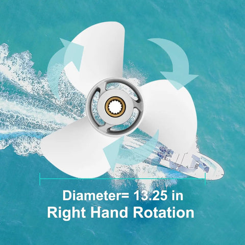 OEM Aluminum Outboard Boat Propeller For Yamaha 60-115 HP Engines 3 Blade Right Rotation 15 Spline 13.5 Pitch