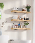 Six Pack 6 Inch Floating Shelf Brackets Built Tough Heavy Duty Hidden L Brackets for DIY Rustic Industrial Shelves installed in bathroom