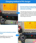 USB Type-C Power Meter Tester For Fast Charging QC PD Huawei Samsung Apple displayed showing voltage, current readings