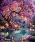 Beginner Friendly Diamond Painting Kit With Full Round Drills, Glowing Dream Forest 5D Diamond Art For Adults, serene forest scene