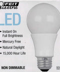 Daylight 5000K A19 LED Bulb 9W Actual 800 Lumens 60W Equivalent Non Dimmable Easy Swap Plug And Play Energy Saving Light
