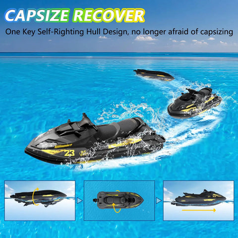 Brushless RC Jet Boat With Water-Cooled Motor For Max Torque And Quick Cool Runs High Speed 25 KMH Remote Control Boat
