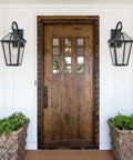 Big Outdoor Wall Lanterns Weatherproof Exterior Light Fixture With Glass Shade Matte Black Finish 21 Inch Wall Mount Porch
