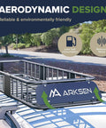 Slim Roof Rack Cargo Basket 64x23x6 Inches, aerodynamic design on car roof, weatherproof for luggage transport