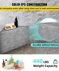 Ready To Tile Tile Shower Seat Corner Bench Waterproof Leak Proof Tileable Rock-Solid EPS Construction in a bathroom