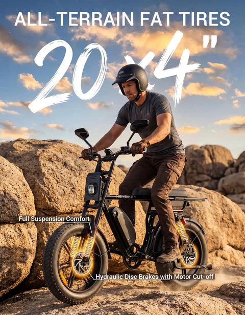 Dual Battery Adult Electric Bike With 956 Wh Juice And A Mean 1800W Motor Logging Ninety Miles smooth full suspension with 20x4 fat tires.