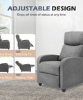 Ultra Comfy Massage Recliner Chair For Adults With Adjustable 90 to 160 Degree Recline Dual Foot Extension Lumbar Support Modern Grey Fabric Perfect Home Theater Seating For Living Room And Relaxation