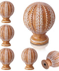 Boho Wood Dresser Knob Set With 10 Screws And Small Wrench Dense Leaf Pattern Resin Cabinet Knobs for renovation projects