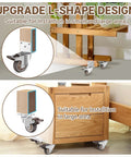 WEIBIDA 3-inch L-shaped side-mount casters, set of 4, with 360° swivel and locking brakes for furniture.
