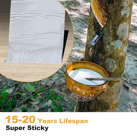 Heavy Duty Waterproof Patch And Seal Tape 4x13 Feet for RV Roofs Tents Tarps and Canopies with tree sap collection scene