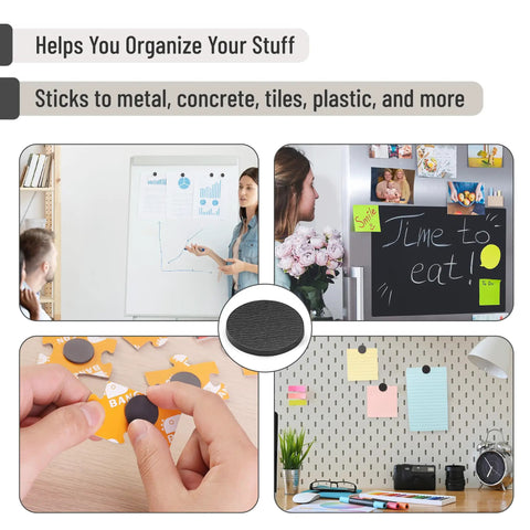 Self Adhesive Magnetic Dots 120 Pieces Flexible Extra Thin Round Magnets One Point Two Inch Diameter With Strong Adhesive Backing For Crafts DIY Projects School Decor And Home Organization
