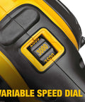 Close-up of variable speed dial on Beast Mode Heavy Duty Corded Car Buffer Polisher, 7 Inch To 9 Inch Dual Size, 12 Amp.