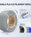 PLA Plus 2.0 No Spool Filament Refill Bundle 4x1kg Black 1.75mm for Reusable Spools and Bambu Lab 3D Printers showing packaging details
