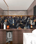 Glossy Blue Gold Marble Countertop Contact Paper 32 Inch Wide By 354 Inch Long Marble Peel And Stick Wallpaper Waterproof Removable