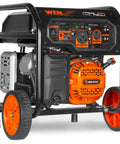 Dual Fuel Portable Generator With Electric Start And CO Watchdog, Power Up On Gas Or Propane, 5,600 Peak Watts, Wheel Kit Shown