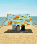 9x10ft Beach Tent Sun Shelter With Pickle Pizza Design Portable Canopy UPF 50 Plus Sun Protection Easy Setup With 2 Sturdy Poles