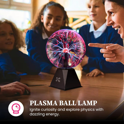 Children interacting with 7 Inch Plasma Ball Lamp Touch And Sound Sensitive Electric Globe For Parties and STEM Learning