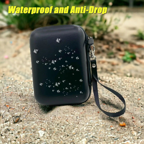 Hover Air X1 Self Flying Drone Hard Carrying Case With Strap Lanyard Waterproof Protective Cover on rocky surface
