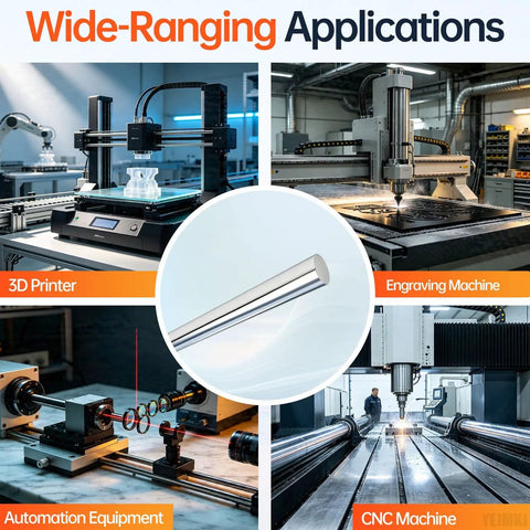 Smooth Ride 2 Pack 8mm By 300mm Linear Motion Rods Shaft Guide Rails in use for 3D printers and CNC machines.