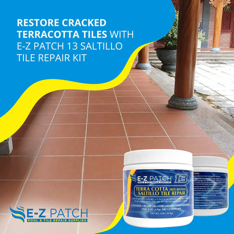 Saltillo Tile Repair Kit For DIY Fixes Terra Cotta Tile Filler In Red Brown 1 Pound Easy Mix With Water For Long Lasting Crack Repair