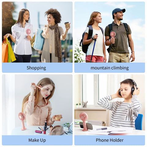 Handheld Portable Fan With 4000mAh Rechargeable Battery And 10 Hour Battery Life, Crazy Strong Wind for shopping and travel