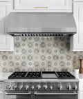 Blume Sage Ceramic Floor And Wall Tile 17.63 In Square Glazed With Subtle Texture And Low Sheen used in a kitchen backsplash