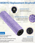 WDB1F2 replacement brushroll for HydroVac with microfiber material and durable tab, compatible with XL Pro 3-in-1 vacuum.