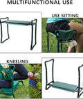 Kneeling Garden Bench Seat 2 In 1 Folding Stool With Tool Pouches Heavy Duty Garden Kneeler And Chair Portable Easy Fold Comfort EVA Foam