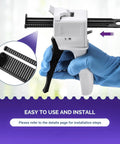 Top Rack 2 Pack Manual Dispensing Gun, 50ml Cartridge Base shown with trigger and installation detail for precise adhesive use.