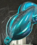 Professional Grade Automotive Basecoat Paint Gallon With Ready Mix Fast Spray Formula Included Along With Slow Reducer Blend for a shimmering blue sample.