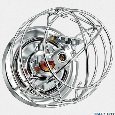 Slick Chrome Six Pack Fire Sprinkler Trim Rings For Ceilings Built Tough two piece rosette cover revealing polished chrome and interior mechanism.