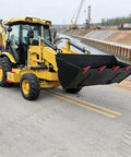 Beast 4WD Backhoe Loader With 2.5m Digging Depth Front Loader And Rear Digger Multi Function Attachments on construction site