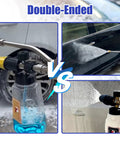 Foam Cannon Dual Connector Attachment For Pressure Washers With Five Sprayer Nozzles And Quarter Inch Quick Connect in use