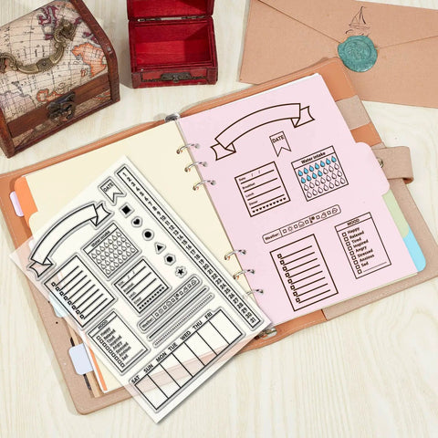 Super Slick Reusable Calendar Clear Stamps That Hit Different For Your Daily Journaling Setup on a planner page.