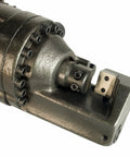Close-up of Steel Dragon 5/8 Inch Electric Rebar Cutter, 1050W Hydraulic Rebar Bucker showing four-sided jaws.