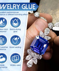 3.4 Oz Jewelry Glue For Metal And Stone With Precise Pointed Tip Quick Dry Transparent Adhesive applied on a gemstone bracelet