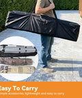 Person carrying lightweight backpack with Dope Pop Up Gazebo Tent 11x11 Outdoor Canopy, includes accessories and carry bag.