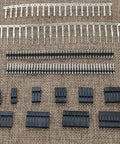 Components of Dope 2.54mm Jumper Wire Kit With 710 Pieces Featuring Female Connectors And 40 Pin Pitch Single Row Headers