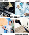 Heavy Duty Rubber Chemical Resistant Gloves Crafted For Nitty Gritty Cleaning And Toughest Safety Tasks Featuring Diamond Grip Pattern For Better Control On The Job In Large Single Pair during household cleaning and painting.