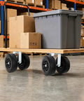 8 Inch Dual Flat Free Swivel Caster With 660 Lbs Load Capacity, 2.80 4 PU Foam Wheels, Roller Bearings, Zinc Plated Industrial Caster For Rough Floors And Fragile Equipment Transport on warehouse cart