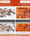 Orange Tool Box Organizer Tray Set With Dividers For Drawer Storage And Rolling Chests Includes Trays In Three Sizes