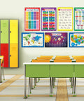 Classroom with Twenty Six Set Of Fifty Kid Friendly Educational Posters For School Success, laminated and flat, 17x11
