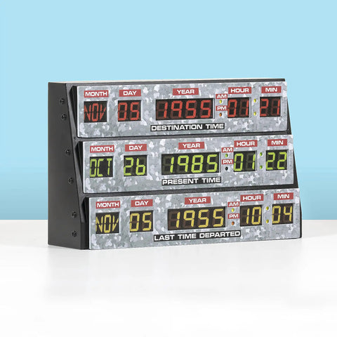 Back To The Future 3D Wall Lamp For Gaming Rooms And Space, Flicker Free Ambient Light, time display panel.