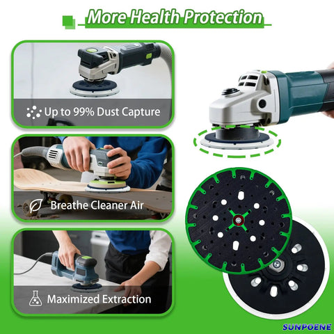 Heavy Duty 6 Inch 150Mm Sanding Pad With 17 48 Hole Backing, M8 Screw Mount, Heat Resistant Hook And Loop, Upgraded Pad in use