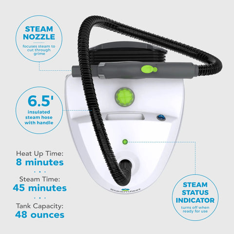 Score A Spotless Shine With Zero Toxic Chemicals This Canister Steam Cleaner Blasts Away Grime On Floors Grout Windows And Autos Using Intense Vapor Power 6.5' insulated hose and tank capacity of 48 oz.
