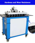 Electric Sheet Metal Seaming Machine 0.02-0.05 in sheets 220V with alloy rollers, blue casing, for curved corners and flush joints
