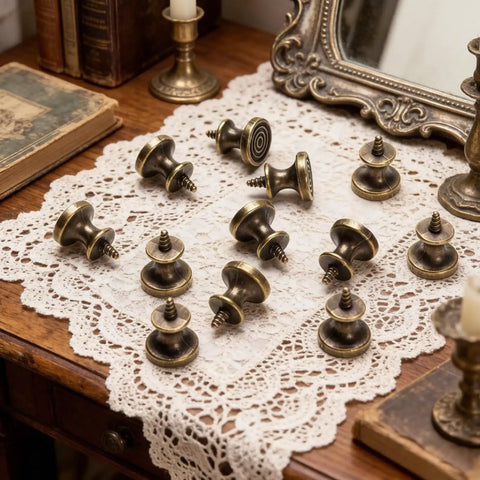 Antique Mini Drawer Knobs And Pull Handles For Dressers Cabinets And Jewelry Boxes With Self Tapping Screws Compact Replacement Furniture Hardware