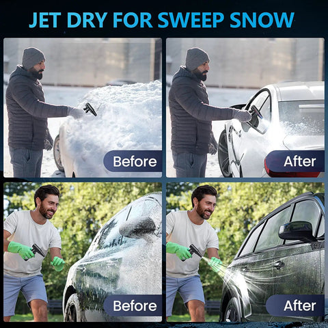 Man using Rechargeable Cordless Air Duster For PC And Electronics Cleaning No More Canned Air Portable Blower on car