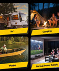 Heavy Duty 12 Volt 280 Ah LiFePO4 Deep Cycle Battery Built Tough For Trolling Motors RV Camper And Marine Setups Featuring Smooth Bluetooth App Tracking And Zero Stress Operation in RV and camping settings.