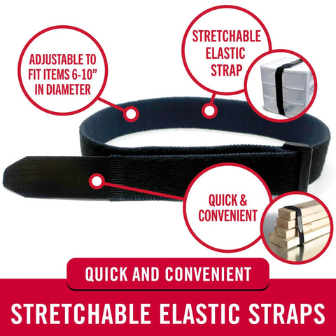 30 Inch Elastic Straps Four Pack For Yoga Mats Outdoor Gear Tarps Umbrellas Wood Poles And More Stretchable Fully Adjustable Hook And Loop Straps With D Ring Buckles For A Snug Secure Fit